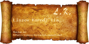 Liszov Kornélia névjegykártya